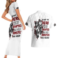 I'm Not The Hero You Wanted Couples Matching Short Sleeve Bodycon Dress and Hawaiian Shirt - Wonder Print Shop