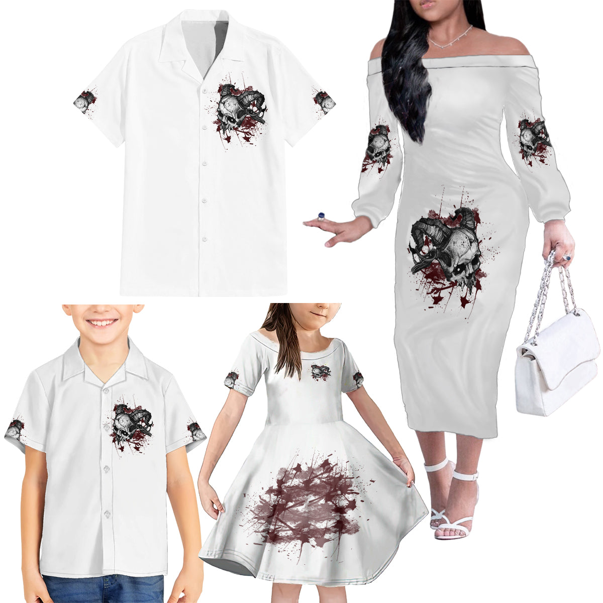 I'm Not The Hero You Wanted Family Matching Off Shoulder Long Sleeve Dress and Hawaiian Shirt - Wonder Print Shop