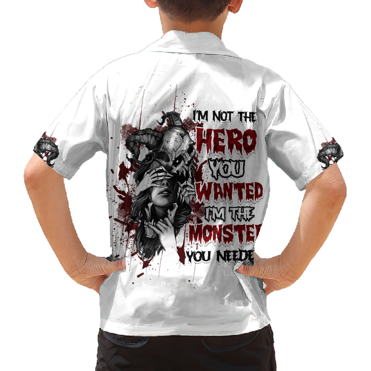 I'm Not The Hero You Wanted Family Matching Puletasi Dress and Hawaiian Shirt - Wonder Print Shop