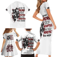 I'm Not The Hero You Wanted Family Matching Short Sleeve Bodycon Dress and Hawaiian Shirt - Wonder Print Shop