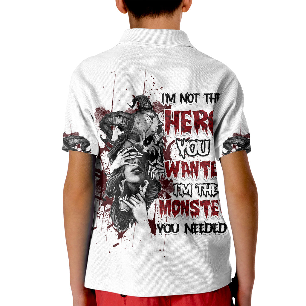 I'm Not The Hero You Wanted Kid Polo Shirt - Wonder Print Shop