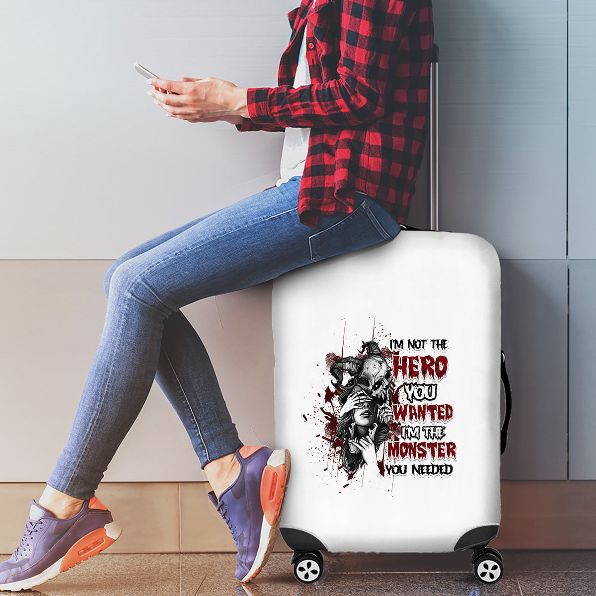 I'm Not The Hero You Wanted Luggage Cover - Wonder Print Shop