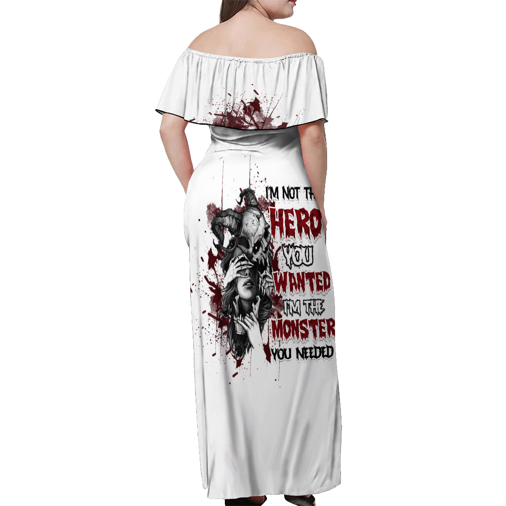 I'm Not The Hero You Wanted Off Shoulder Maxi Dress - Wonder Print Shop