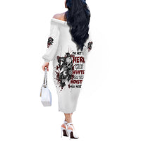 I'm Not The Hero You Wanted Off The Shoulder Long Sleeve Dress - Wonder Print Shop