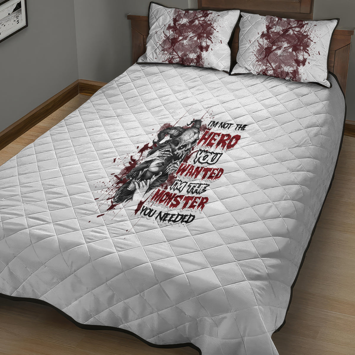 I'm Not The Hero You Wanted Quilt Bed Set - Wonder Print Shop