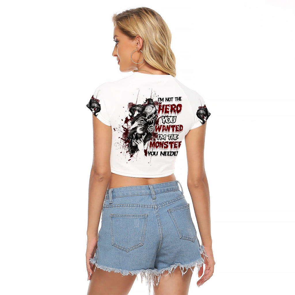 I'm Not The Hero You Wanted Raglan Cropped T Shirt - Wonder Print Shop