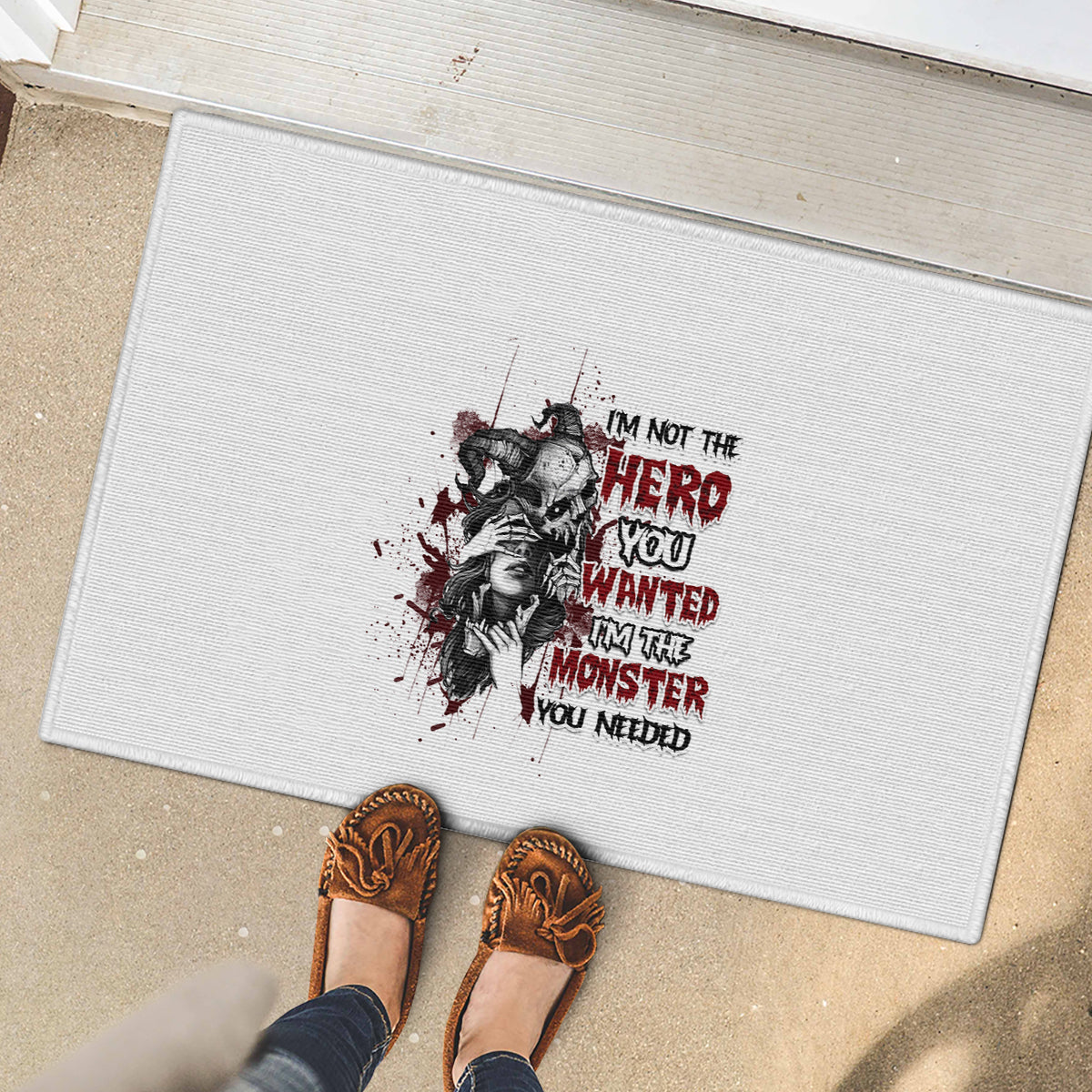 I'm Not The Hero You Wanted Rubber Doormat - Wonder Print Shop
