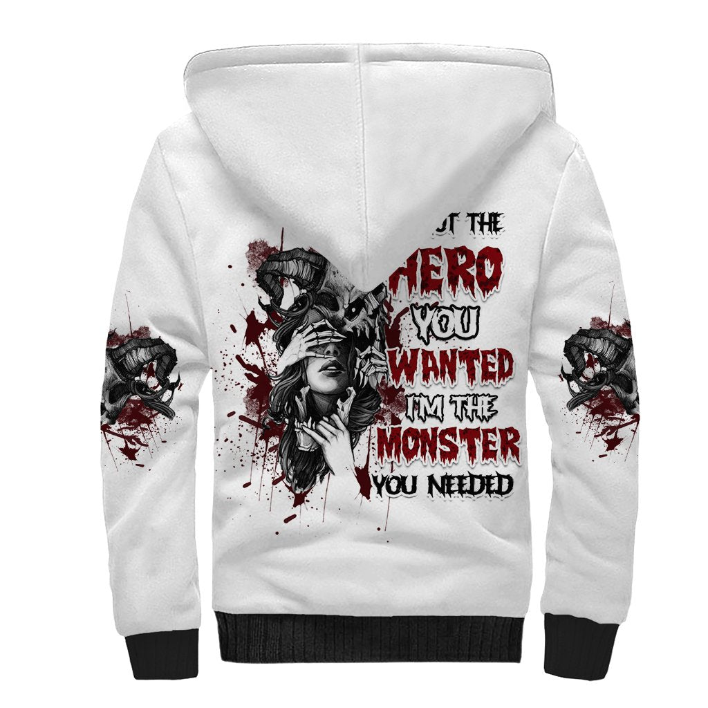 I'm Not The Hero You Wanted Sherpa Hoodie - Wonder Print Shop