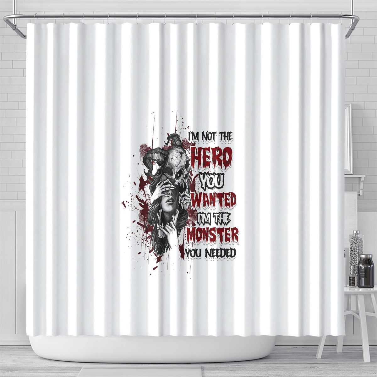 im-not-the-hero-you-wanted-shower-curtain