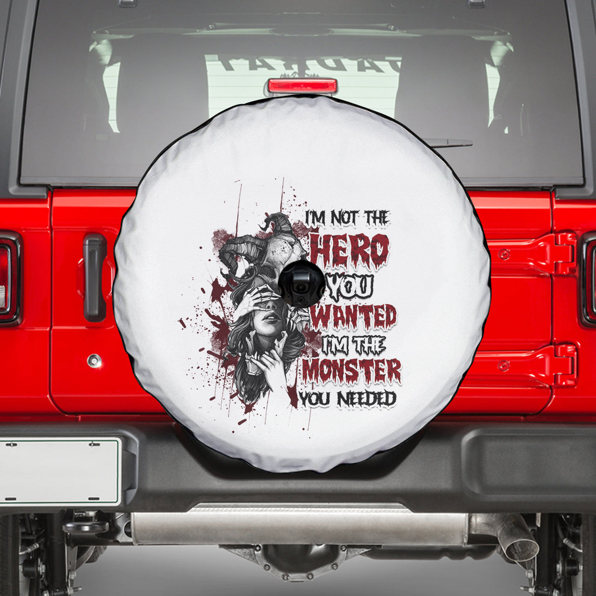 I'm Not The Hero You Wanted Spare Tire Cover - Wonder Print Shop