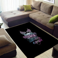 Skull Wings Roses - Zero Fuck Given Area Rug - Wonder Print Shop