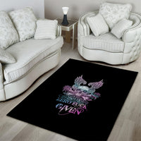Skull Wings Roses - Zero Fuck Given Area Rug - Wonder Print Shop
