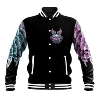 Skull Wings Roses - Zero Fuck Given Baseball Jacket - Wonder Print Shop