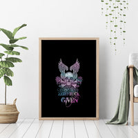 Skull Wings Roses - Zero Fuck Given Canvas Wall Art - Wonder Print Shop