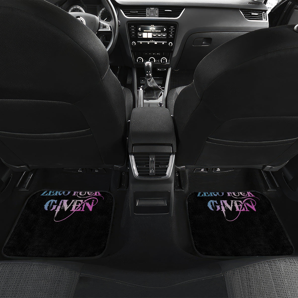 Skull Wings Roses - Zero Fuck Given Car Mats - Wonder Print Shop