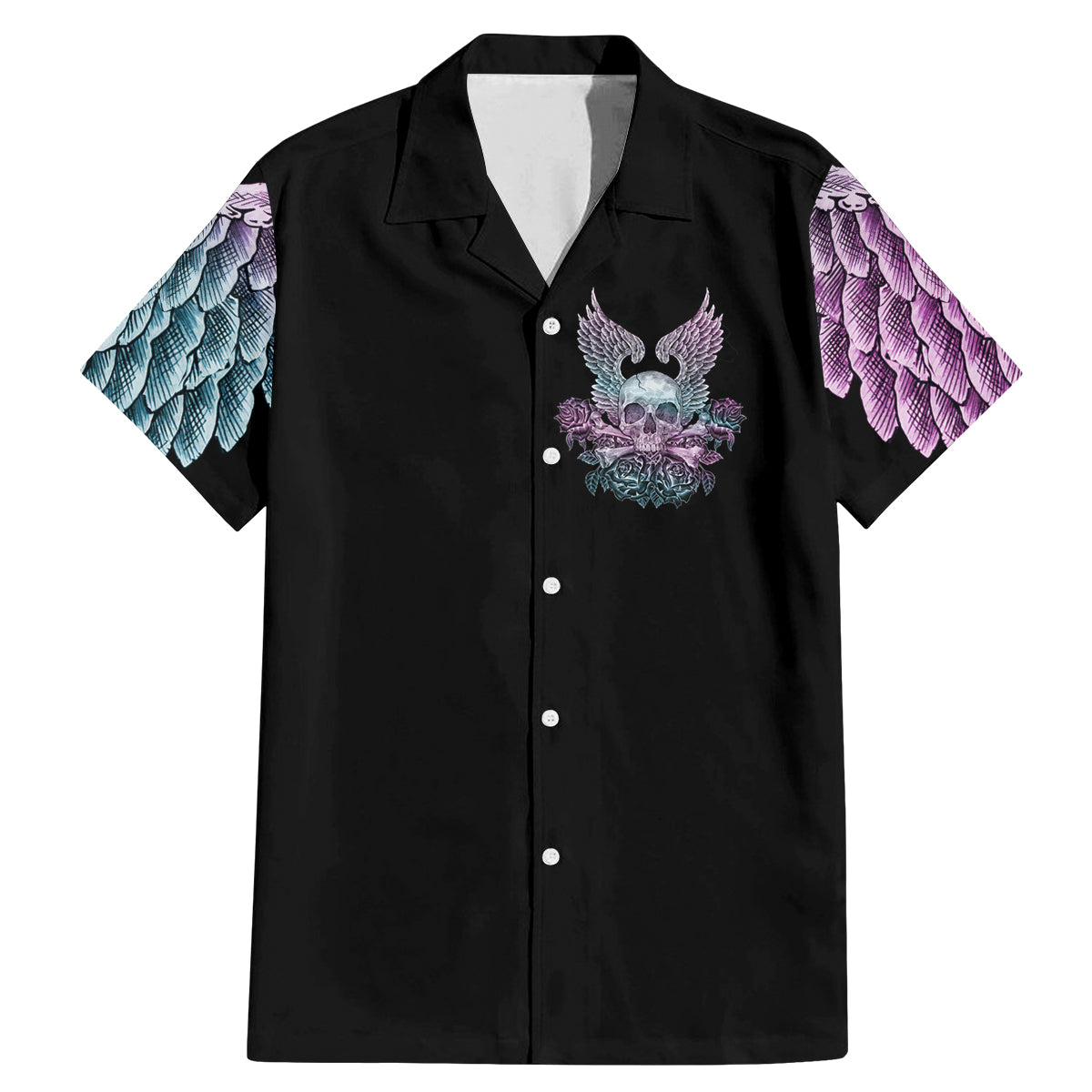 Skull Wings Roses - Zero Fuck Given Family Matching Mermaid Dress and Hawaiian Shirt - Wonder Print Shop