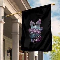 Skull Wings Roses - Zero Fuck Given Garden Flag - Wonder Print Shop