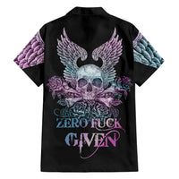 Skull Wings Roses - Zero Fuck Given Hawaiian Shirt - Wonder Print Shop