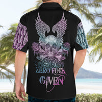 Skull Wings Roses - Zero Fuck Given Hawaiian Shirt - Wonder Print Shop