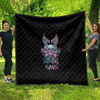 Skull Wings Roses - Zero Fuck Given Quilt - Wonder Print Shop