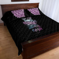 Skull Wings Roses - Zero Fuck Given Quilt Bed Set - Wonder Print Shop