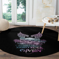 skull-wings-roses-zero-fuck-given-round-carpet