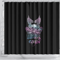 skull-wings-roses-zero-fuck-given-shower-curtain