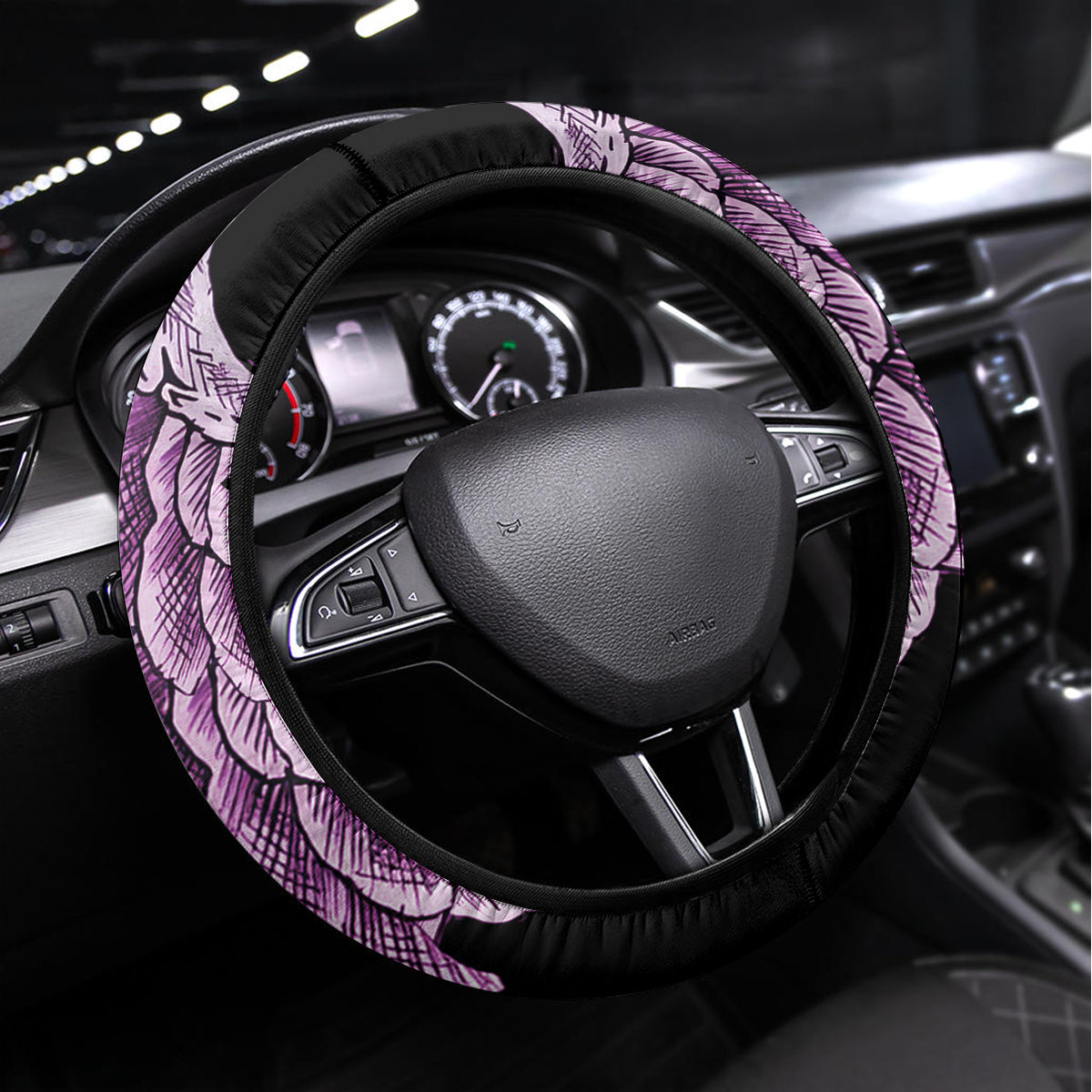 Skull Wings Roses - Zero Fuck Given Steering Wheel Cover - Wonder Print Shop