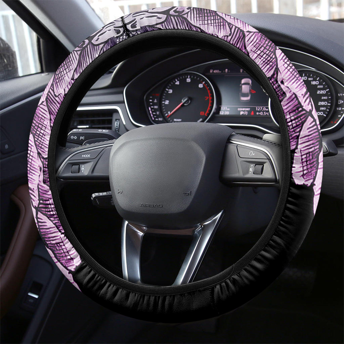 Skull Wings Roses - Zero Fuck Given Steering Wheel Cover - Wonder Print Shop