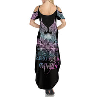 Skull Wings Roses - Zero Fuck Given Summer Maxi Dress - Wonder Print Shop