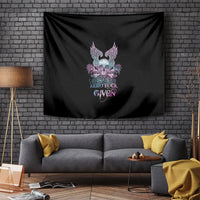 Skull Wings Roses - Zero Fuck Given Tapestry - Wonder Print Shop