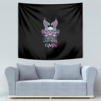 Skull Wings Roses - Zero Fuck Given Tapestry - Wonder Print Shop