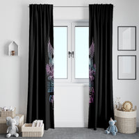 Skull Wings Roses - Zero Fuck Given Window Curtain - Wonder Print Shop