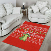 East Timor Christmas Area Rug with Santa Crocodile Gingerbread Palm Trees and Red Holiday - Wonder Print Shop