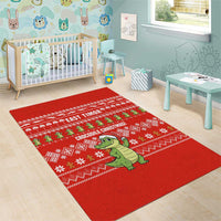 East Timor Christmas Area Rug with Santa Crocodile Gingerbread Palm Trees and Red Holiday - Wonder Print Shop