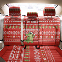 East Timor Christmas Back Car Seat Cover with Santa Crocodile Gingerbread Palm Trees and Red Holiday - Wonder Print Shop