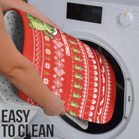 East Timor Christmas Bathroom Set with Santa Crocodile Gingerbread Palm Trees and Red Holiday - Wonder Print Shop