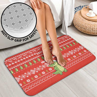 East Timor Christmas Bathroom Set with Santa Crocodile Gingerbread Palm Trees and Red Holiday - Wonder Print Shop