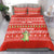 East Timor Christmas Bedding Set with Santa Crocodile Gingerbread Palm Trees and Red Holiday - Wonder Print Shop