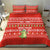 East Timor Christmas Bedding Set with Santa Crocodile Gingerbread Palm Trees and Red Holiday - Wonder Print Shop
