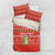 East Timor Christmas Bedding Set with Santa Crocodile Gingerbread Palm Trees and Red Holiday - Wonder Print Shop