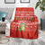 East Timor Christmas Blanket with Santa Crocodile Gingerbread Palm Trees and Red Holiday - Wonder Print Shop