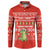 East Timor Christmas Button Sweatshirt with Santa Crocodile Gingerbread Palm Trees and Red Holiday - Wonder Print Shop
