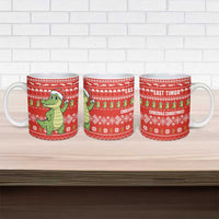 East Timor Christmas Ceramic Mug with Santa Crocodile Gingerbread Palm Trees and Red Holiday - Wonder Print Shop