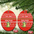 East Timor Christmas Ceramic Ornament with Santa Crocodile Gingerbread Palm Trees and Red Holiday - Wonder Print Shop