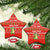 East Timor Christmas Ceramic Ornament with Santa Crocodile Gingerbread Palm Trees and Red Holiday - Wonder Print Shop