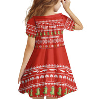 East Timor Christmas Family Matching Off The Shoulder Long Sleeve Dress and Hawaiian Shirt with Santa Crocodile Gingerbread Palm Trees and Red Holiday - Wonder Print Shop