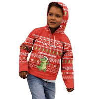 East Timor Christmas Kid Hoodie with Santa Crocodile Gingerbread Palm Trees and Red Holiday - Wonder Print Shop