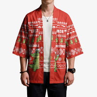 East Timor Christmas Kimono with Santa Crocodile Gingerbread Palm Trees and Red Holiday - Wonder Print Shop