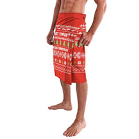 East Timor Christmas Lavalava with Santa Crocodile Gingerbread Palm Trees and Red Holiday - Wonder Print Shop